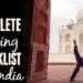 India Travel Packing List
